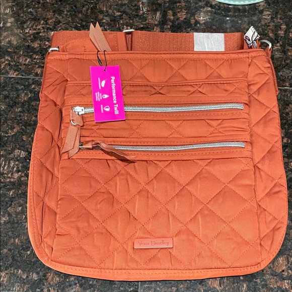 NWT Vera Bradley Triple Zip Hipster Toasted Terracotta - Picture 1 of 4